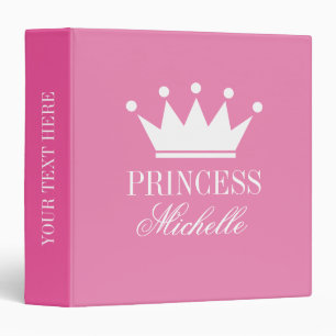 Custom pink princess crown baby photo album binder