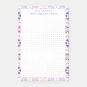 Custom Pink Purple Dot Grid Garden Layout Planner Post-it Notes
