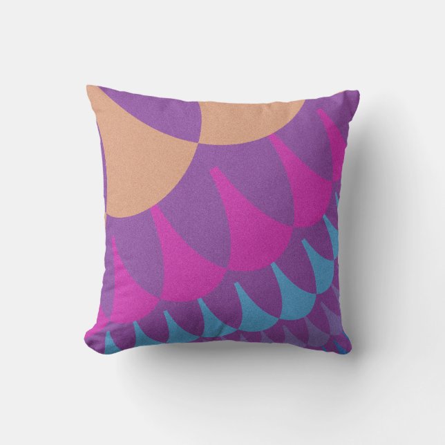 Custom Pink Purple Scales Throw Pillow (Front)