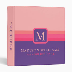 Custom  Pink Purple Violet Blue Color Block Binder