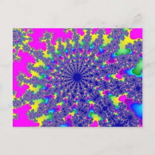 Custom Pink Rainbow Burst Postcard