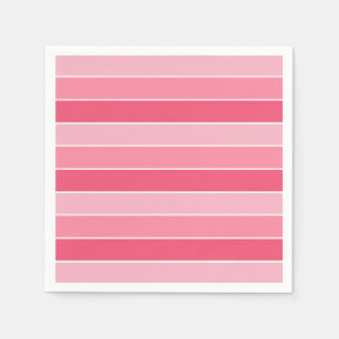 Custom Pink Red White Striped Blank Template Napkin