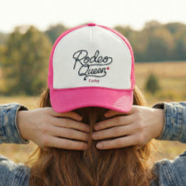 Custom Pink Rodeo Queen Western Bachelorette Party Trucker Hat