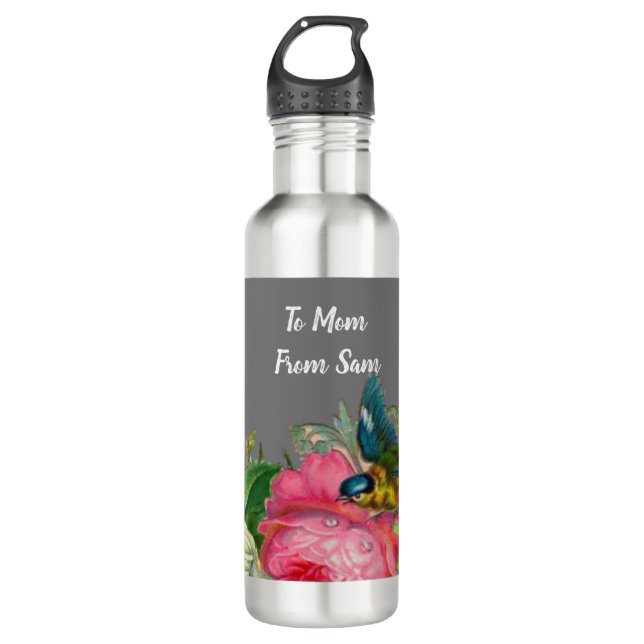 Custom Pink Rose Collection  710 Ml Water Bottle (Front)