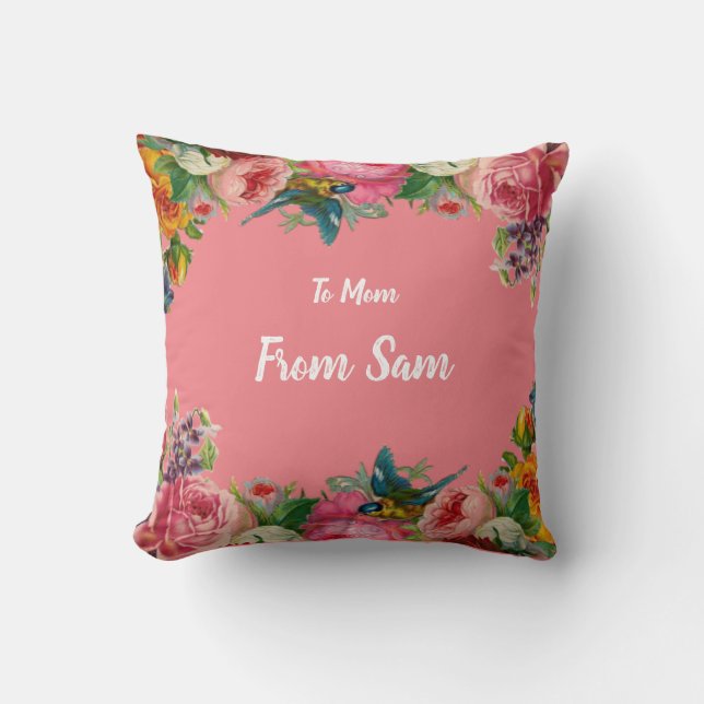 Custom Pink Rose Collection   Throw Pillow (Front)