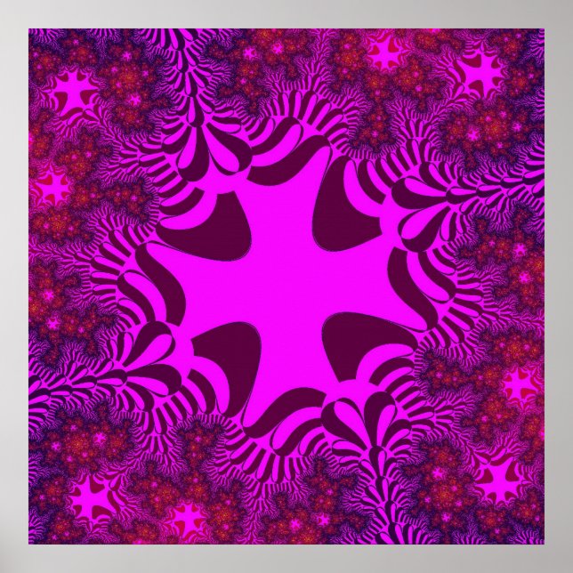 Custom Pink Rose Cross Poster (Front)