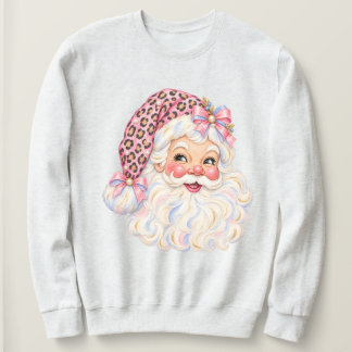 Custom Pink Santa Claus Preppy Colourful Retro Sweatshirt