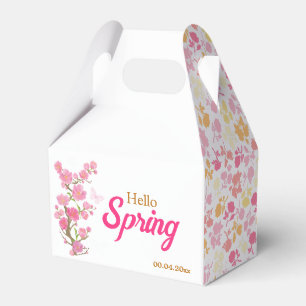 Custom Pink Spring Flowers Favour Box
