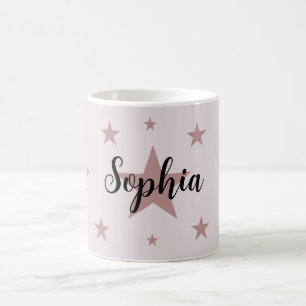 Custom Pink Star Mug – Personalized with Your Name