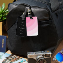 Custom Pink Swirls Luggage Tag