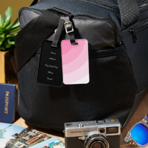 Custom Pink Swirls Luggage Tag