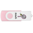 Custom pink tennis racket swivel USB flash drive