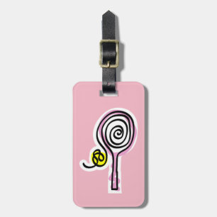 Custom pink tennis racket travel luggage tags