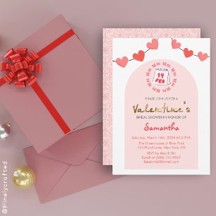 Custom Pink Valentine Day Bridal Shower Party Invitation
