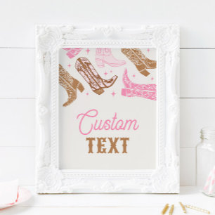 Custom Pink Western Party Sign