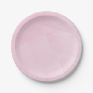 Custom Pink White Blank Trendy Elegant Template Paper Plate