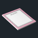 Custom Pink White Editable Colour Notepad<br><div class="desc">Pink (background colour can be edited) personalized notepad with your name or any text you choose at the top.</div>