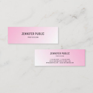 Custom Pink White Modern Elegant Simple Template Mini Business Card