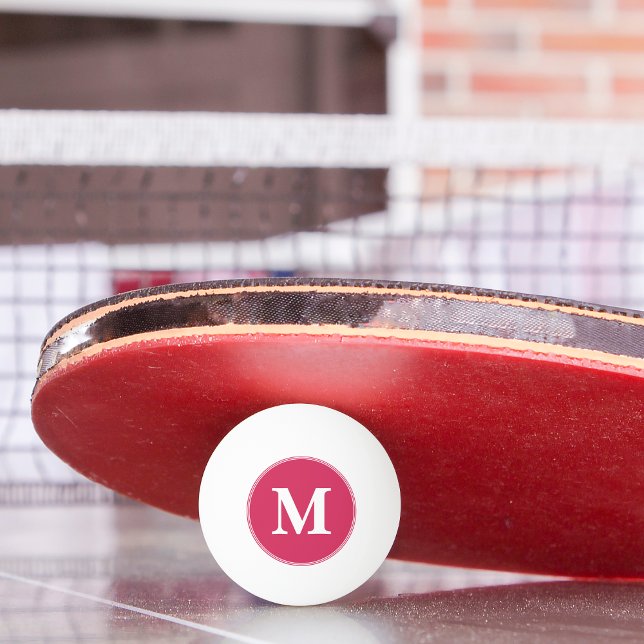 Custom Pink White Monogrammed Table Tennis Beer Ping Pong Ball (Custom Pink White Monogrammed Table Tennis Beer Ping Pong Ball)