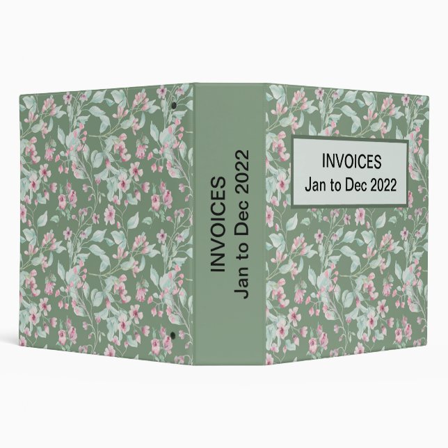Custom pinky blush floral pattern  3 ring binder (Background)