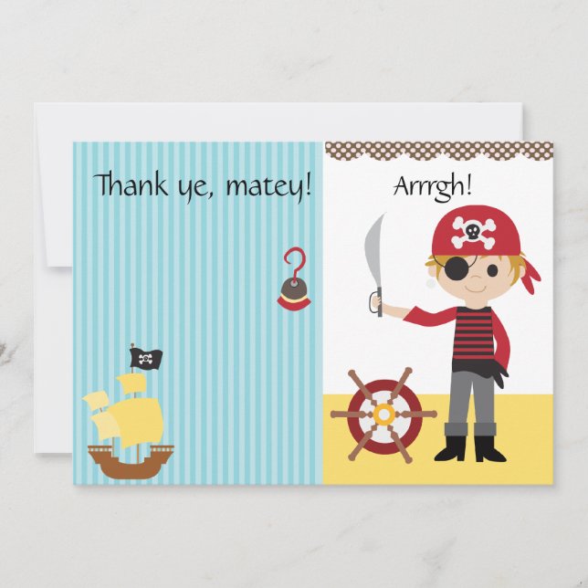 Custom Pirate Boy Thank You (Front)