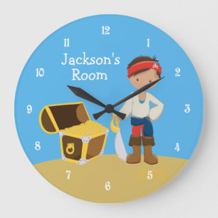 Custom Pirate Boy's Room Large Clock