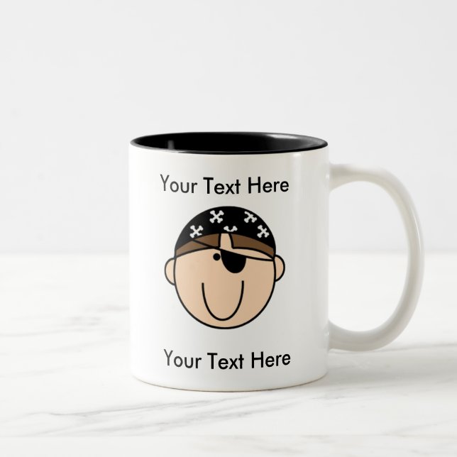 Custom Pirate Brown Mug - Customizable (Right)