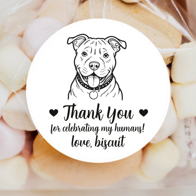 Custom Pitbull Dog Wedding Favour Stickers (Creator Uploaded)