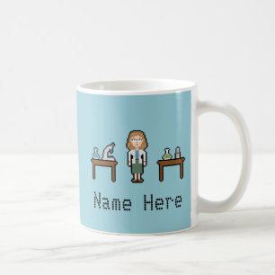 Custom Pixel Female Scientist Coffee Mug