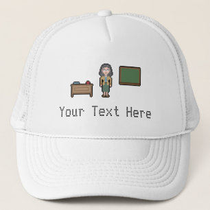 Custom Pixel Female Teacher Trucker Hat