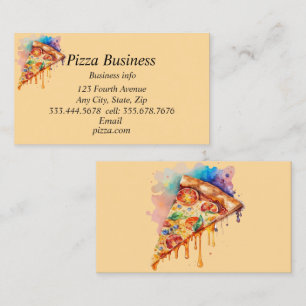 Custom Pizza Business Name Card