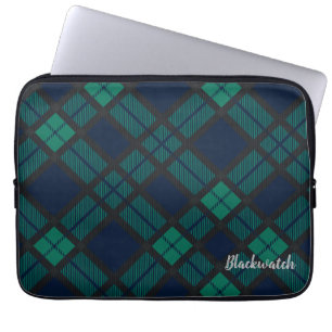 Custom Plaid Clan Black Watch Personalized Laptop Sleeve