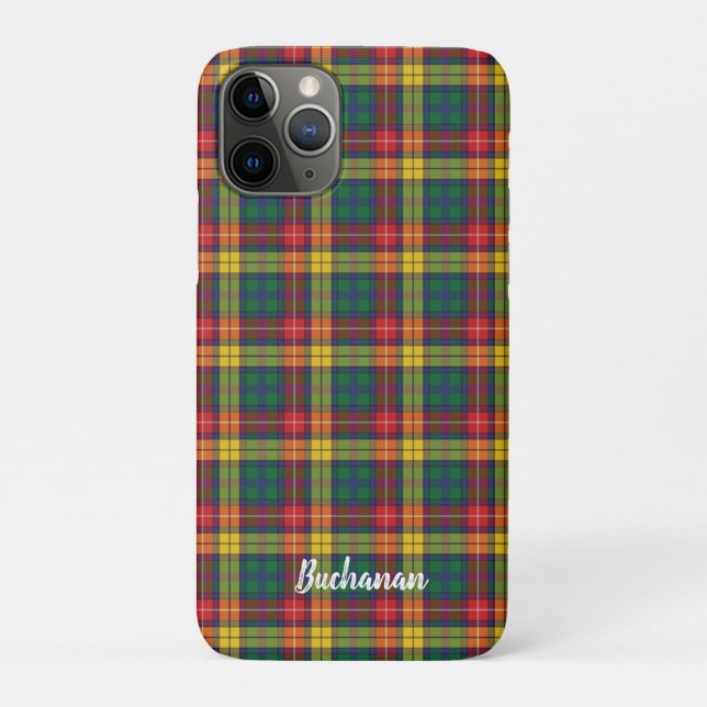 Custom Plaid Clan Buchanan Personalized Name Case-Mate iPhone Case (Back)