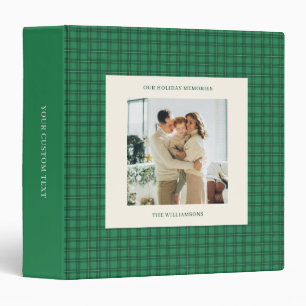 Custom Plaid Photo Christmas Holiday Memories Binder
