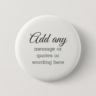CUSTOM Plain Elegant White 2 Inch Round Button