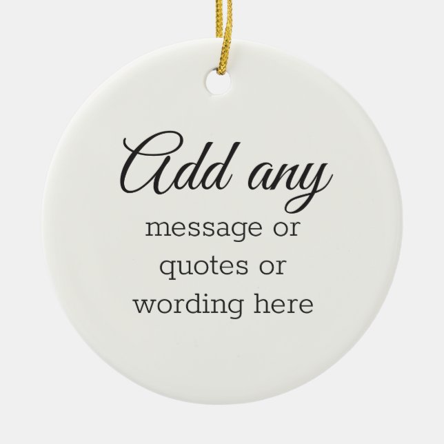 CUSTOM Plain Elegant White Ceramic Ornament (Front)