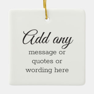 CUSTOM Plain Elegant White Ceramic Ornament