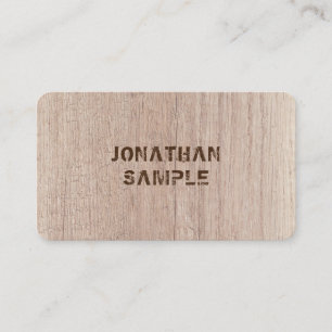 Custom Plank Board Wood Look Distressed Text Business Card
