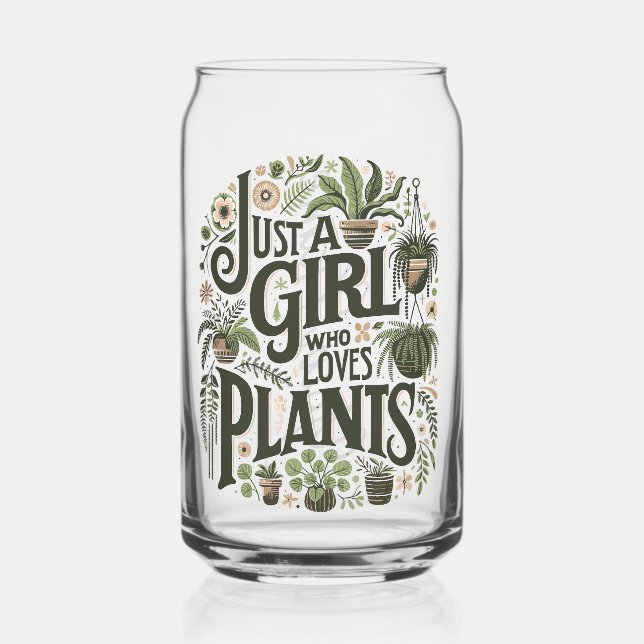 Custom Plant Lover v.3 Drinkware Set Can Glass (Front)
