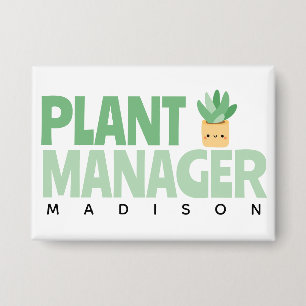 Custom Plant Manager Name Cactus Plant Green Black