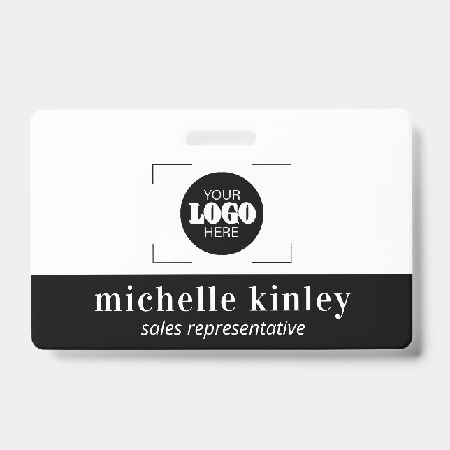 Custom plastic name badge logo QR code ID badge (Front)