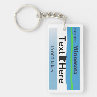 Custom plate keyring, Minnesota license plate key Keychain