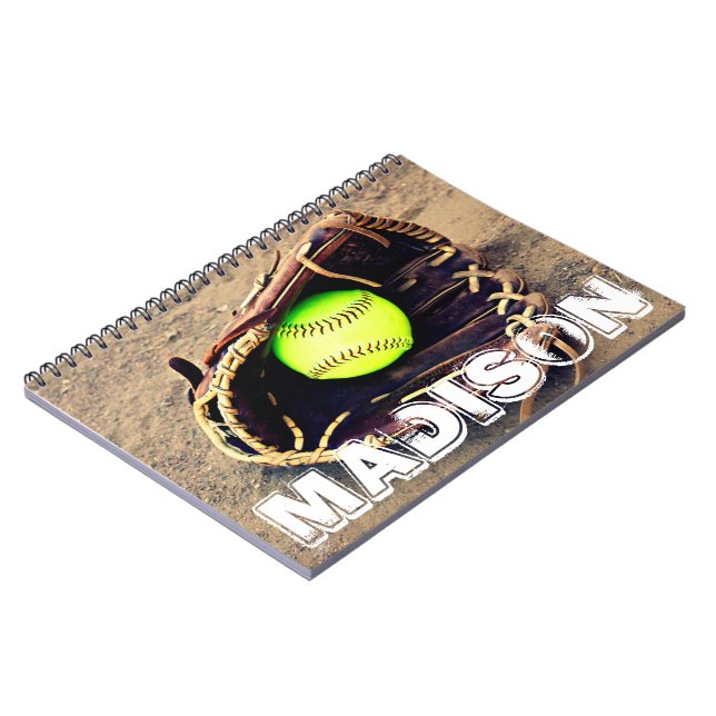 Custom Player Name Fastpitch Softball Notebook (Left Side)
