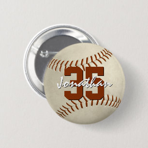 custom player name jersey number baseball softball 2 inch round button