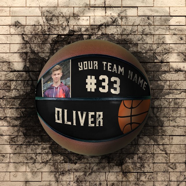 Custom Player Name & Number Team Name Photo Basketball (Creator Uploaded)