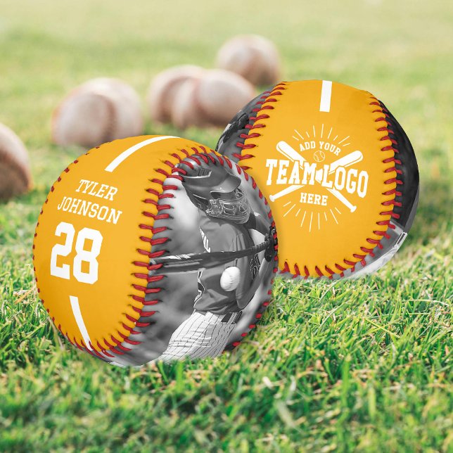 Custom Player Team Logo 2 Photo Yellow Baseball (Creator Uploaded)