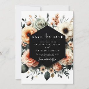 Custom Playful Peach Wedding Save The Date