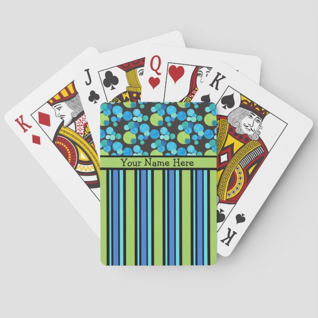 Custom Playing Cards, Blue Moons and Stripes Cards (Back)