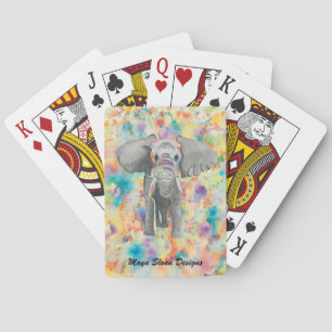 Custom playing cards with elephant original art