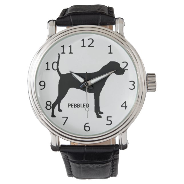 CUSTOM Plott Hound Dog Silhouette Watch (Front)